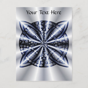 Celtic Knot Blue Tangled Doodle Design Vykort