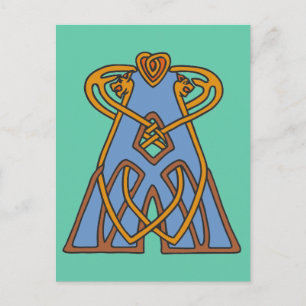 Celtic Knot brev initial monogram A Vykort