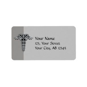 Celtic Knot Caduceus Adressetikett