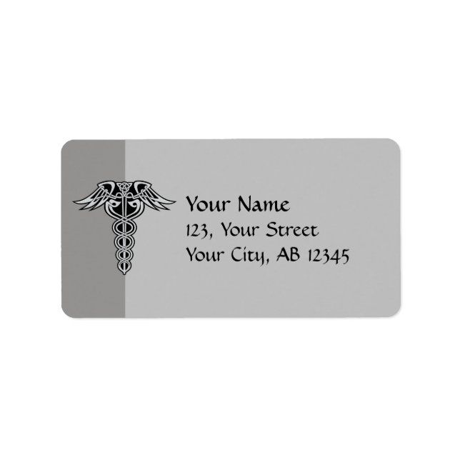 Celtic Knot Caduceus Adressetikett (Framsidan)