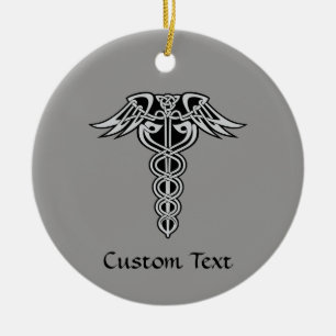 Celtic Knot Caduceus Julgransprydnad Keramik