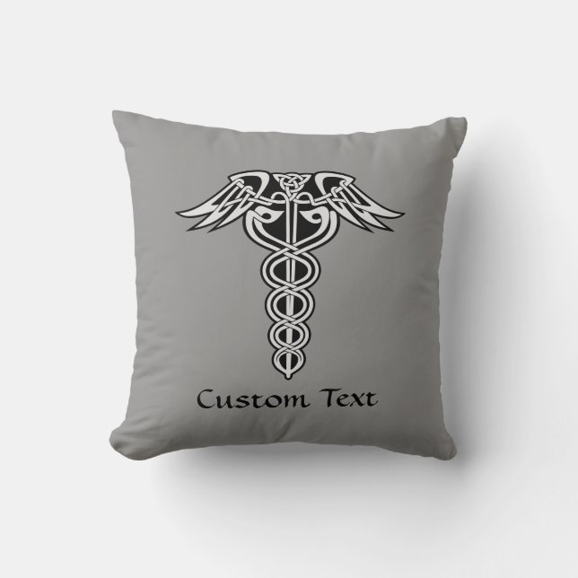 Celtic Knot Caduceus Kudde (Framsida)