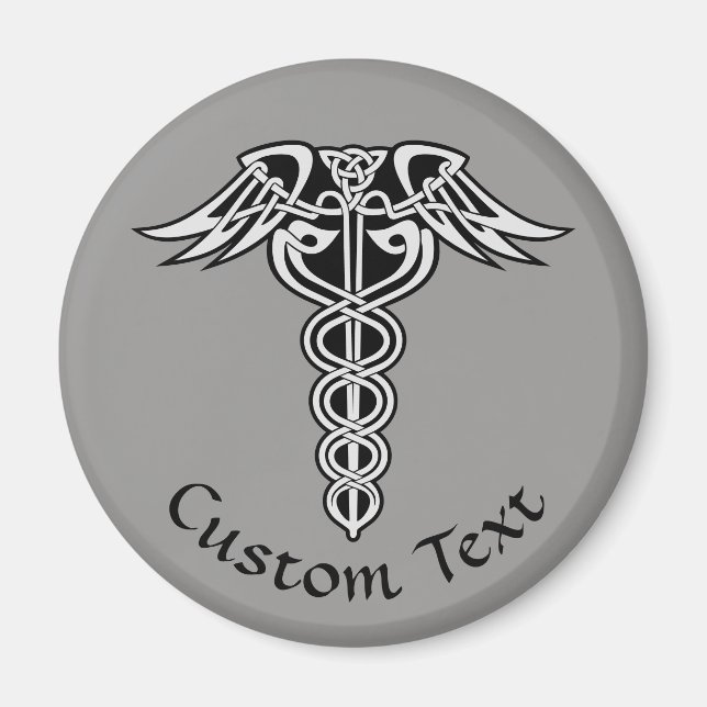 Celtic Knot Caduceus Magnet (Framsidan)