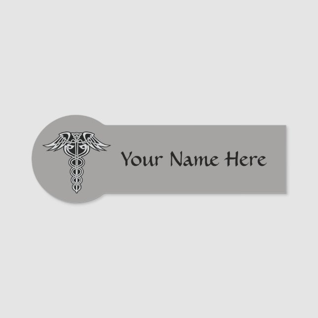 Celtic Knot Caduceus Namnbricka (Framsida)