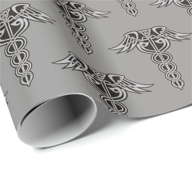 Celtic Knot Caduceus Presentpapper (Rullad Hörn)
