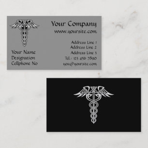 Celtic Knot Caduceus Visitkort