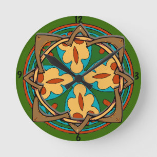 Celtic Knot Clock Ansikte Rund Klocka