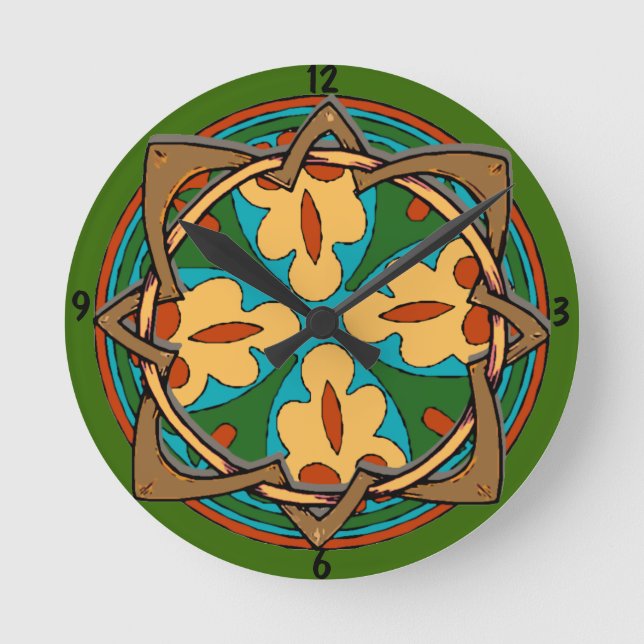 Celtic Knot Clock Ansikte Rund Klocka (Framsida)