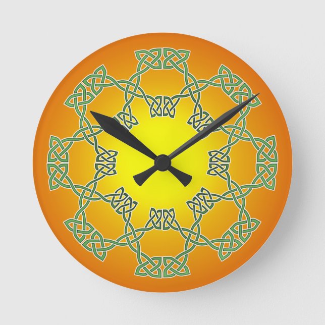 Celtic Knot Clock Rund Klocka (Framsida)