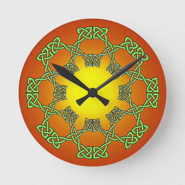 Celtic Knot Clock Rund Klocka (Framsida)