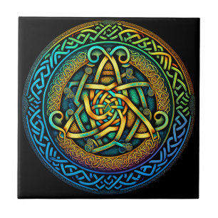 Celtic Knot Colorful Knotwork Kakelplatta