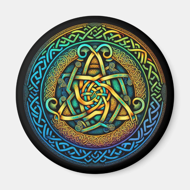Celtic Knot Colorful Knotwork Magnet (Framsidan)