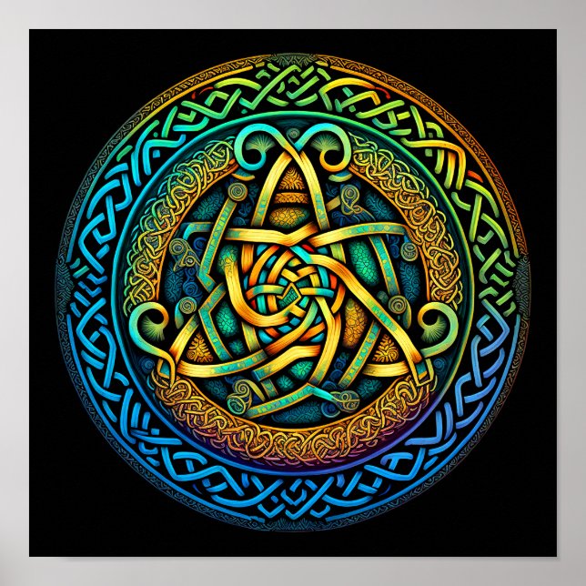 Celtic Knot Colorful Knotwork Poster (Framsidan)