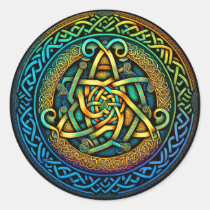 Celtic Knot Colorful Knotwork Runt Klistermärke