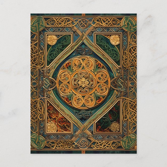 Celtic Knot Colorful Knotwork Vykort (Framsida)