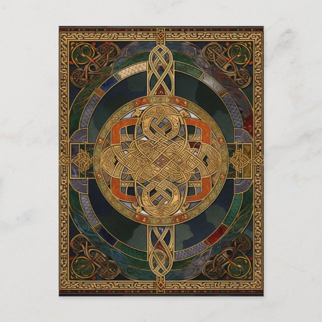 Celtic Knot Colorful Knotwork Vykort (Framsida)
