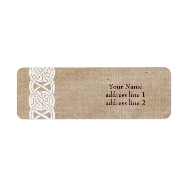Celtic Knot dekorative gräns Returadress Etikett (Framsidan)