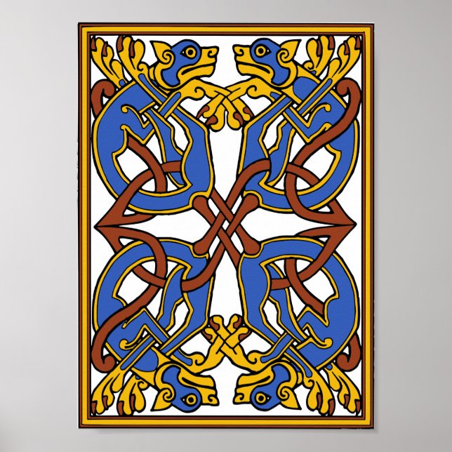 Celtic Knot Design with Hounds Poster (Framsidan)