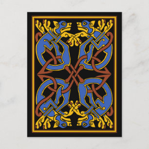 Celtic Knot Design with Hounds Vykort