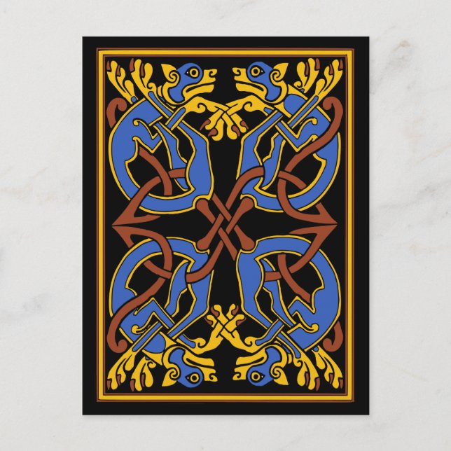 Celtic Knot Design with Hounds Vykort (Framsida)