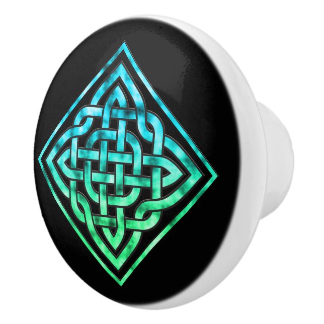 Celtic Knot - Diamond Blue Grönt Door Knob Knopp (Höger)
