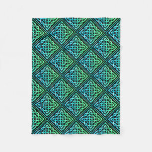 Celtic Knot - Diamond Blue Grönt Fleece Blanket