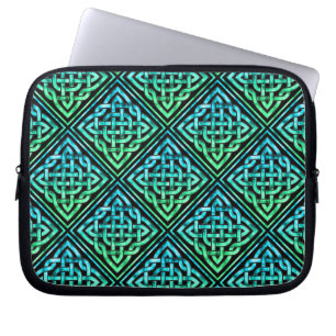 Celtic Knot - Diamond Blue Grönt Laptop Fodral