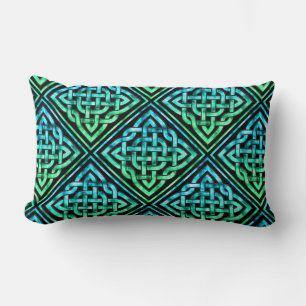 Celtic Knot - Diamond Blue Grönt Lumbarkudde