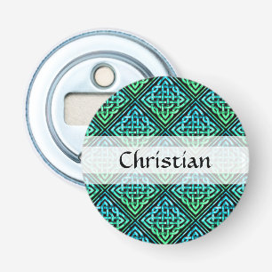 Celtic Knot - Diamond Tile Blue Grönt Flasköppnare