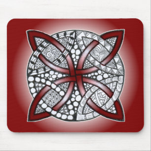 Celtic Knot Doodle Maroon Red Musmatta
