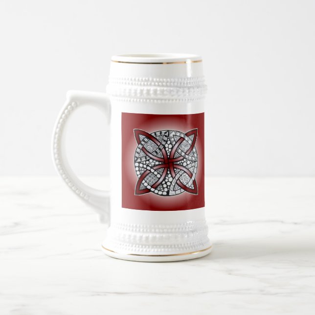 Celtic Knot Doodle Maroon Red Sejdel (Vänster)