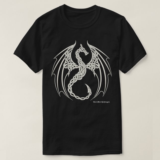 Celtic knot Dragon White T Shirt (Design framsida)