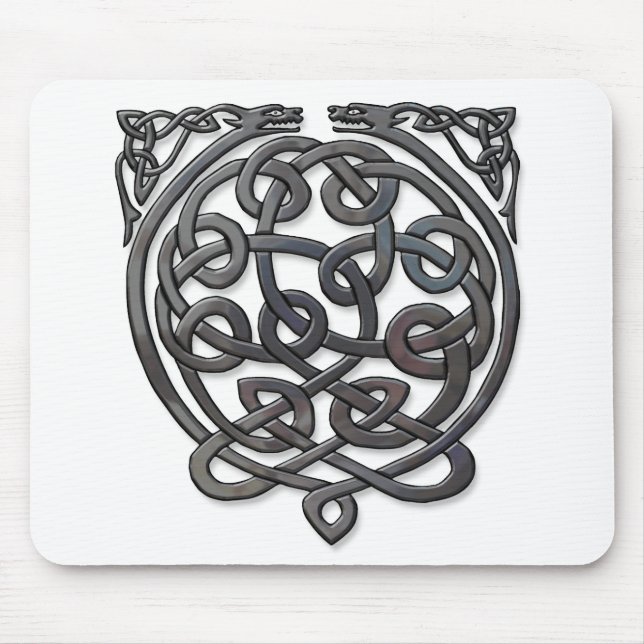 Celtic Knot Dragons - Black Chrome Musmatta (Framsidan)