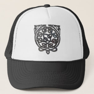 Celtic Knot Dragons - Black Chrome Truckerkeps