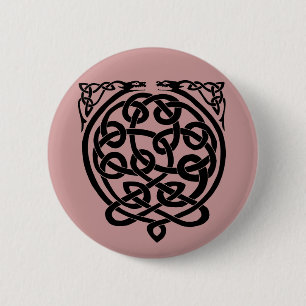 Celtic Knot Dragons - Black & White Knapp