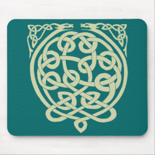 Celtic Knot Dragons - Black & White Musmatta