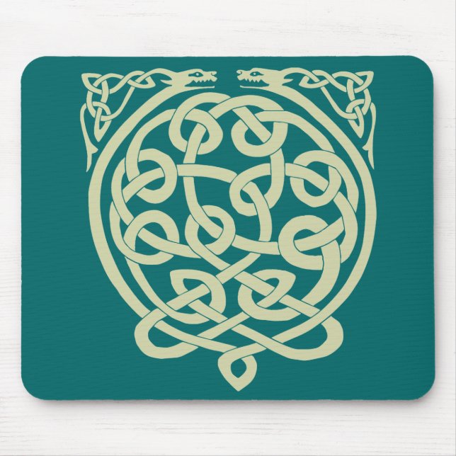 Celtic Knot Dragons - Black & White Musmatta (Framsidan)