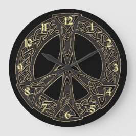 Celtic Knot Fredstecken Clock Stor Klocka