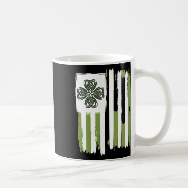 Celtic Knot Fyrklöver Rand Design St Pat Kaffemugg (Höger)