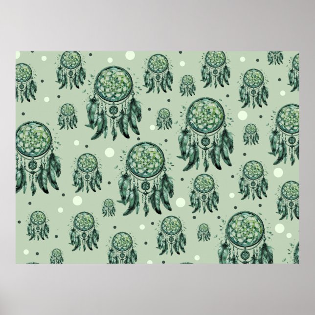 Celtic knot green dreamcatcher poster (Framsidan)