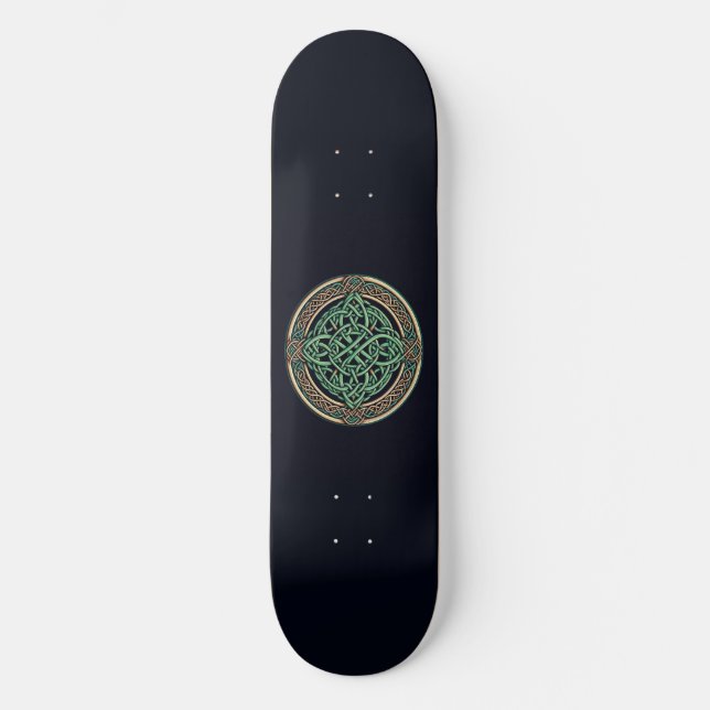 Celtic Knot Grönt Emblem Mini Skateboard Bräda 18,5 Cm (Framsida)
