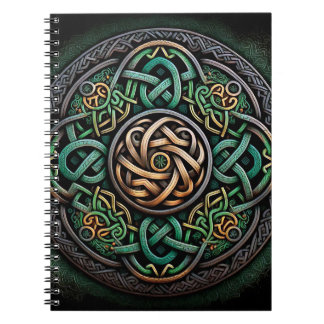 Celtic Knot Grönt Guld Knotwork Anteckningsbok