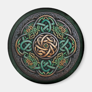 Celtic Knot Grönt Guld Knotwork Magnet