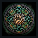 Celtic Knot Grönt Guld Knotwork Poster<br><div class="desc">Celtic Knot Grönt Guld Knotwork</div>