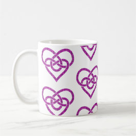 Celtic Knot Heart Shape Plaid Pink Purple Kaffemugg