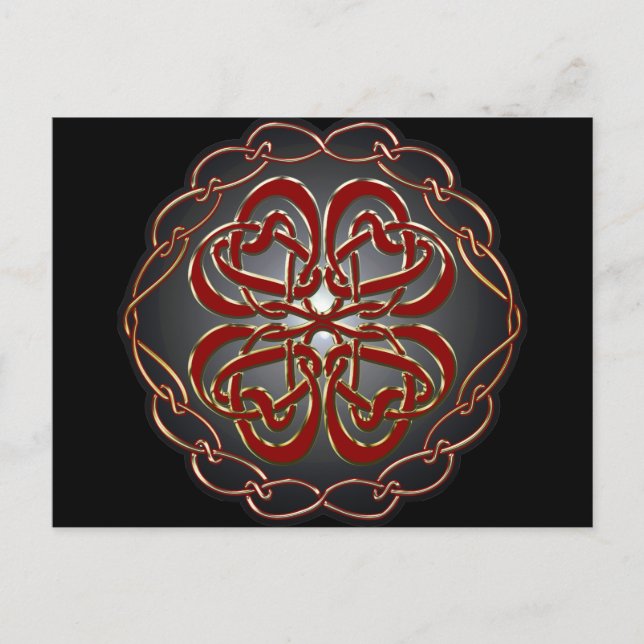 Celtic Knot Hearts Vykort (Framsida)
