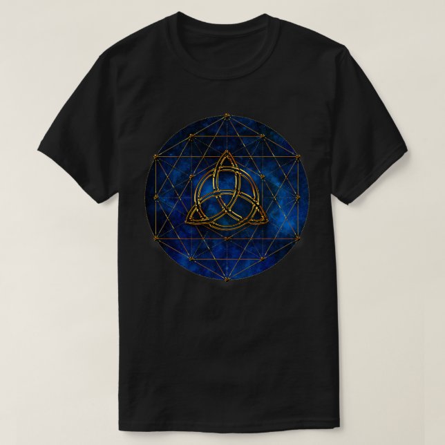 Celtic Knot Helig Geometry Andlig T Shirt (Design framsida)