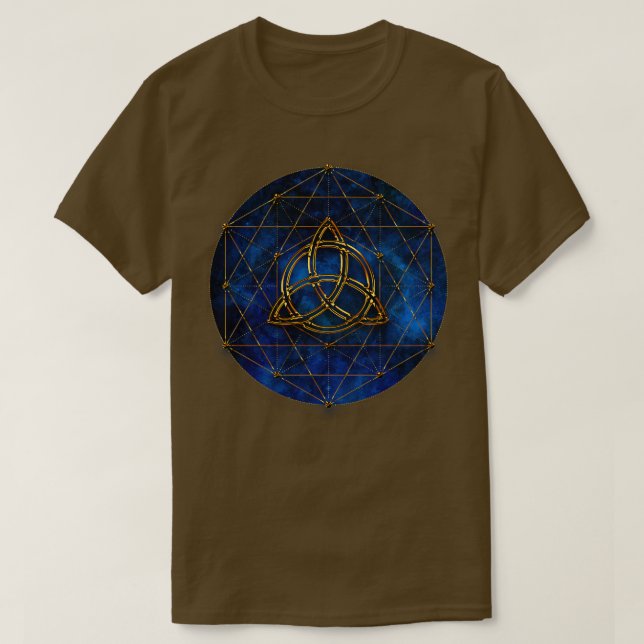 Celtic Knot Helig Geometry Andlig T Shirt (Design framsida)