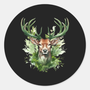 Celtic Knot Hjort Irish Elk Grönt St. Patrick's Da Runt Klistermärke