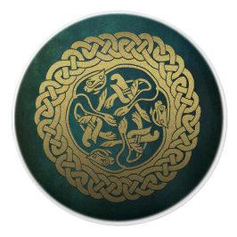 Celtic Knot Hundar Mörk Tvättat Grönt Knopp